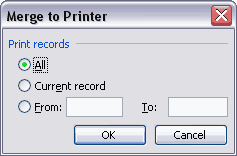 merge to printer